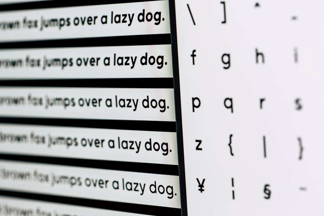 white surface with letters and words