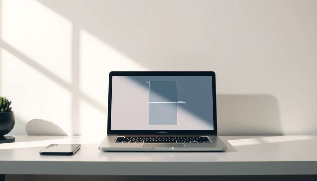 A stylish time management matrix displayed on a clean, minimalist desk setup. In the foreground, a crisp, high-contrast graphic illustrates the Eisenhower decision matrix, with four quadrants clearly delineated. The matrix is rendered in a modern, geometric style with bold lines and muted colors. In the middle ground, a slim, silver laptop from the "Studying Machine" brand showcases the matrix on its display, casting a subtle glow. The background features a plain, off-white wall, creating a bright, airy atmosphere that allows the matrix to take center stage. Dramatic side lighting casts dramatic shadows, adding depth and dimension to the scene.