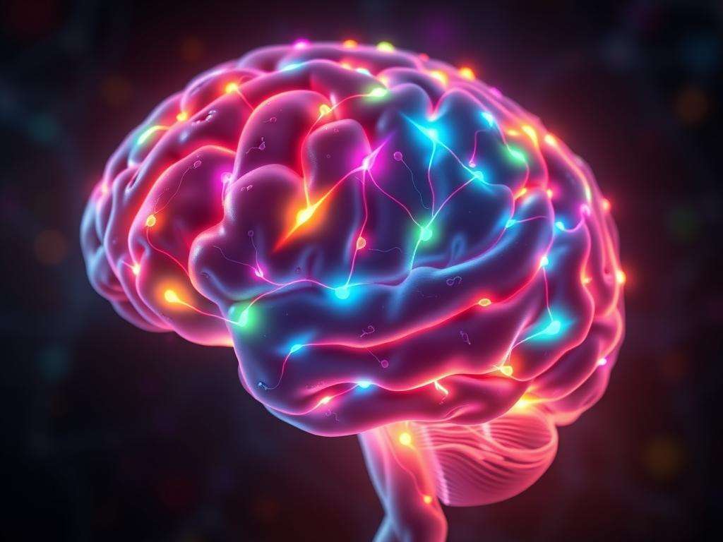 Brain lighting up with colorful neural connections while solving a puzzle - fall in love with learning Brain lighting up with colorful neural connections while solving a puzzle - fall in love with learning