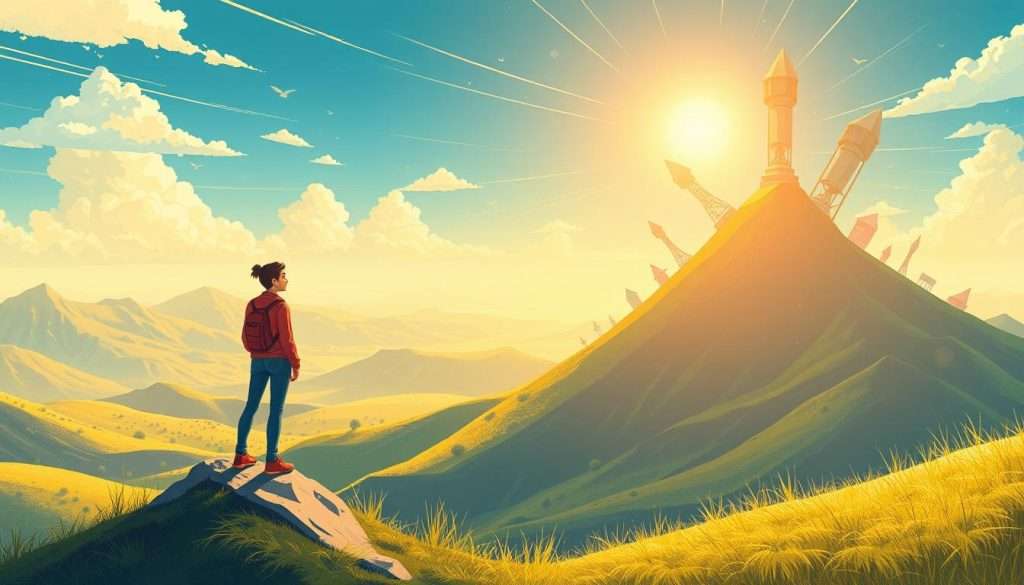 Person looking excited about future learning adventures - fall in love with learning Person looking excited about future learning adventures - fall in love with learning