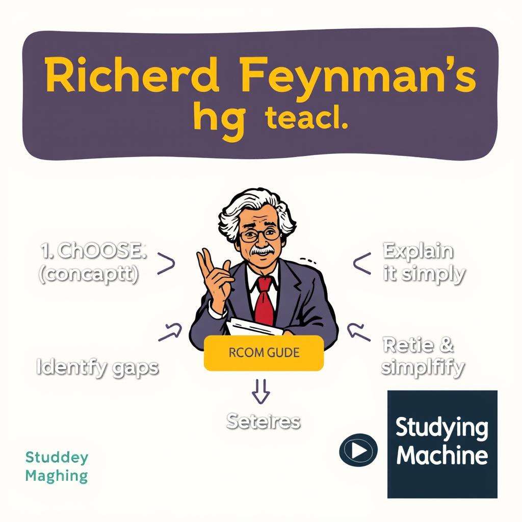 Richard Feynman's study smarter technique explained in Studying Machine video