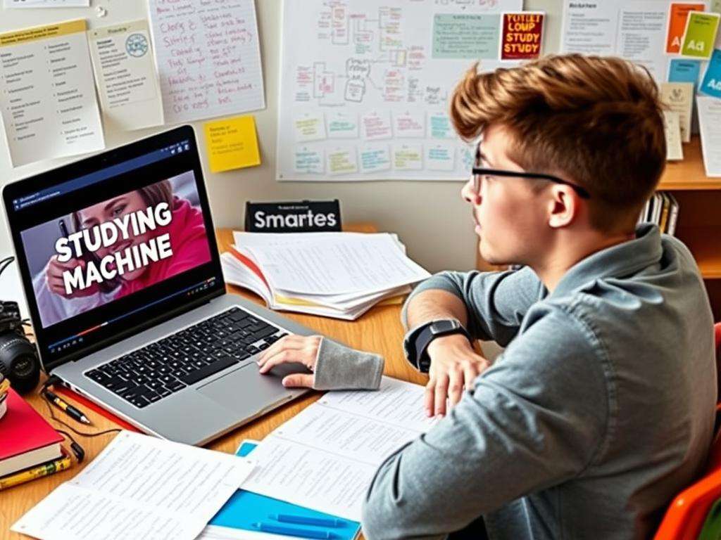 Student using study smarter techniques from Studying Machine to efficiently learn complex material