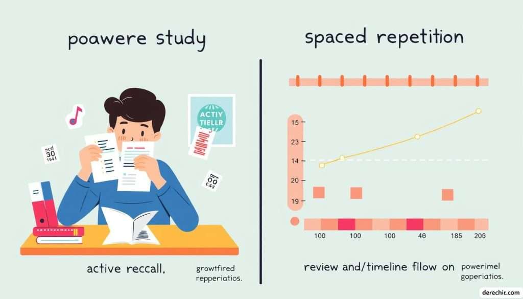 Visual demonstration of active recall and spaced repetition study smarter techniques