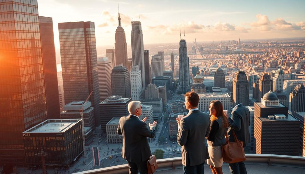 A bustling cityscape with towering skyscrapers and busy streets, lit by warm, golden sunlight filtering through wispy clouds. In the foreground, a group of professionals in business attire engaged in a lively discussion, gesticulating animatedly as they navigate a complex urban landscape. The middle ground features a thriving commercial district, with people hurrying to and fro, carrying briefcases and coffee cups. In the background, a sprawling cityscape extends into the distance, hinting at the vast scope of opportunities and challenges within the real-world application of knowledge. A bustling cityscape with towering skyscrapers and busy streets, lit by warm, golden sunlight filtering through wispy clouds. In the foreground, a group of professionals in business attire engaged in a lively discussion, gesticulating animatedly as they navigate a complex urban landscape. The middle ground features a thriving commercial district, with people hurrying to and fro, carrying briefcases and coffee cups. In the background, a sprawling cityscape extends into the distance, hinting at the vast scope of opportunities and challenges within the real-world application of knowledge.
