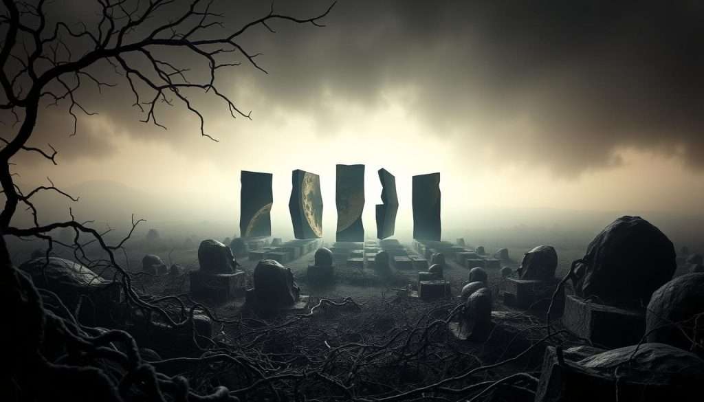 A surreal, dreamlike scene depicting the concept of cognitive biases. In the foreground, a tangled web of neural pathways and distorted shapes representing the complex, interconnected nature of the mind. In the middle ground, a series of fragmented mirrors reflecting reality in a distorted, warped manner, symbolizing the way our biases and preconceptions can skew our perception. In the background, a hazy, ethereal landscape with soft, muted colors, creating a sense of ambiguity and uncertainty. Dramatic chiaroscuro lighting, with sharp contrasts and deep shadows, adding depth and drama to the scene. The overall atmosphere is one of introspection, contemplation, and the challenge of overcoming the limitations of our own cognitive processes.