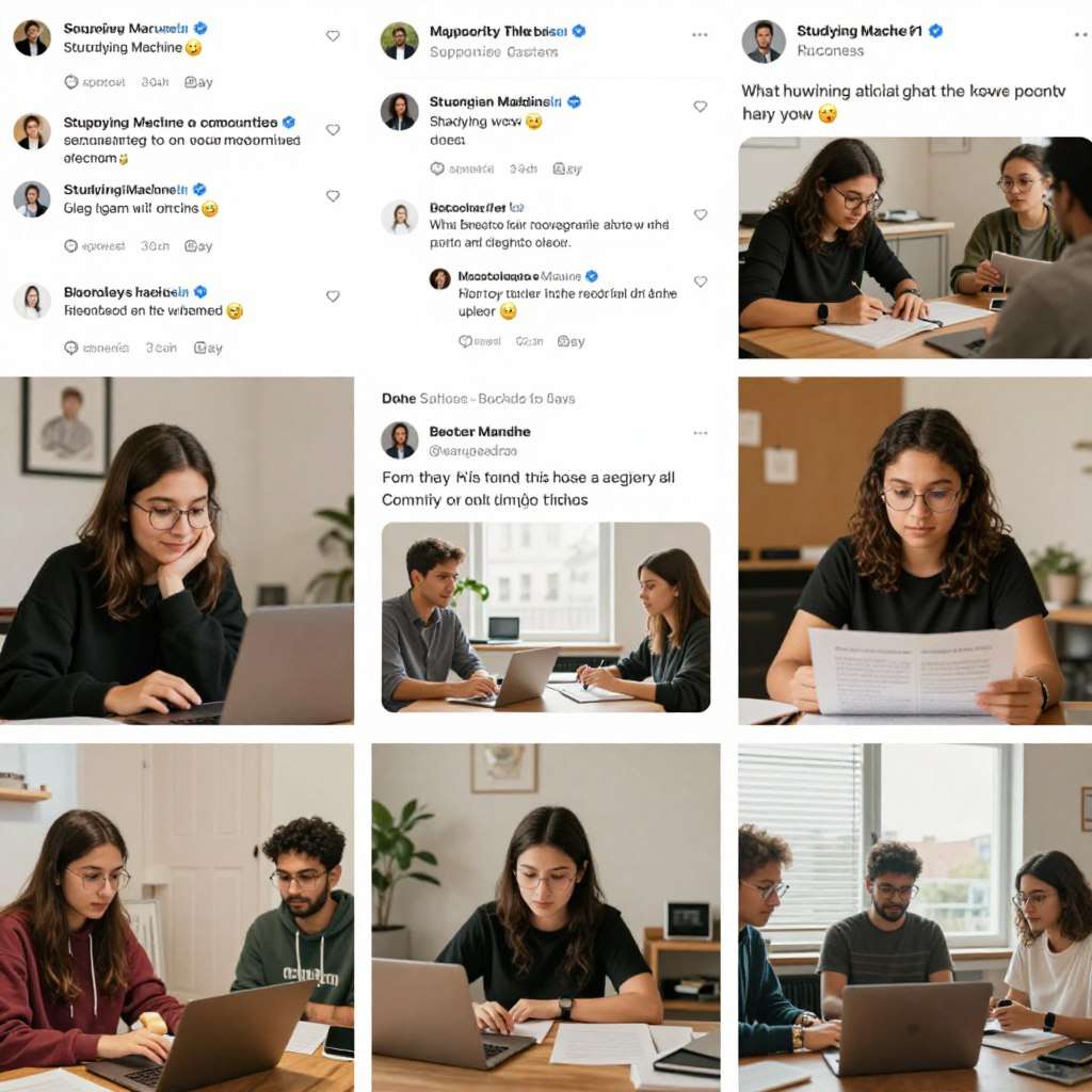 Community of learners engaging with Studying Machine content