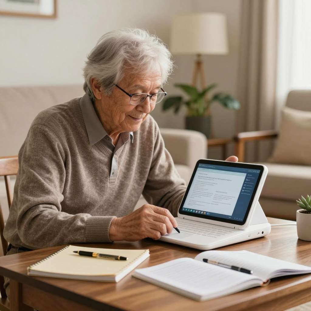 Older adult learning new skills using Studying Machine methods