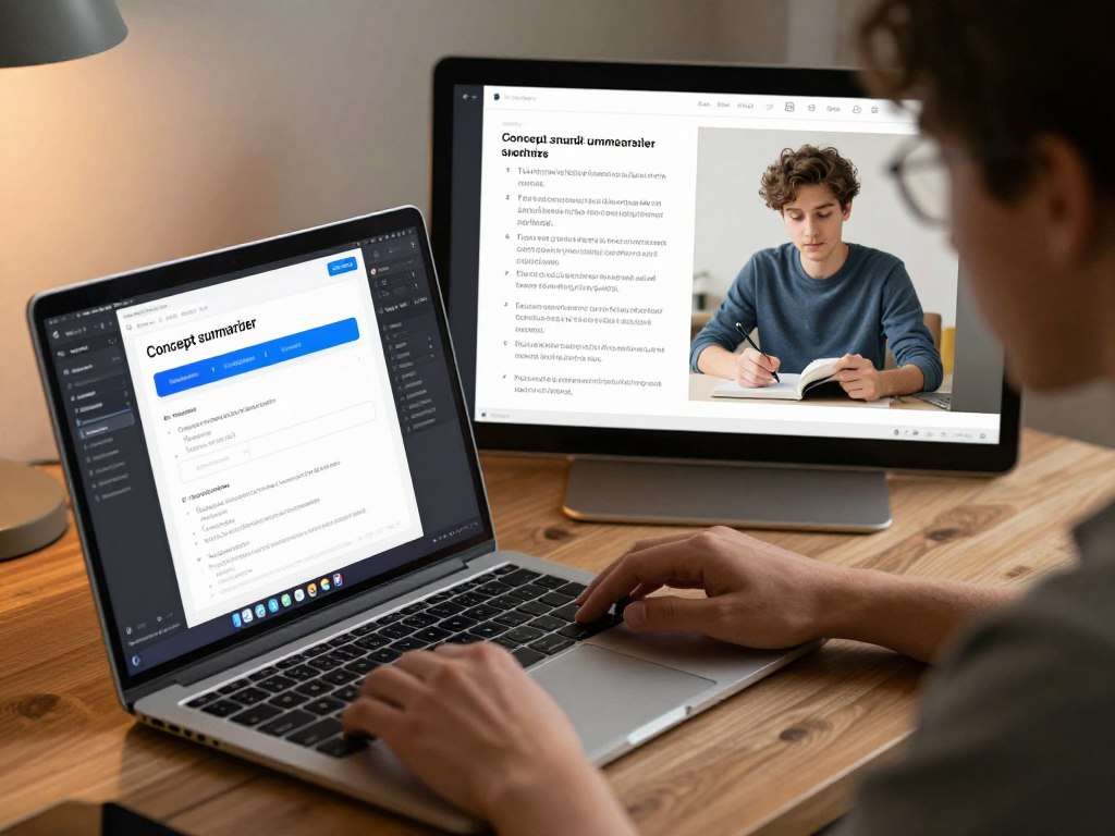Student using AI tools to enhance study session productivity