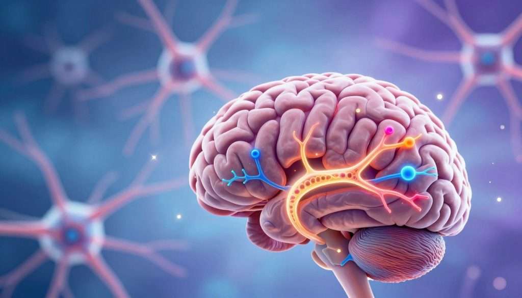 A vivid illustration of neurogenesis in the adult brain, featuring a close-up of a stylized brain at the forefront, with glowing neural pathways and vibrant synapses depicted in bright colors to represent activity and growth. In the middle ground, abstract representations of neurons branching out, interconnected by shimmering light, creating a sense of dynamism and connectivity. In the background, a soft, ethereal gradient of blues and purples emphasizes a tranquil and inspiring atmosphere, hinting at cognitive advancements. The lighting is soft yet bright, illuminating the brain's details to create depth and intrigue. The composition is slightly angled to provide a three-dimensional feel while maintaining a professional and scientific aesthetic. The overall mood is optimistic and enlightening, illustrating the transformative potential of neurogenesis in adult brains. A vivid illustration of neurogenesis in the adult brain, featuring a close-up of a stylized brain at the forefront, with glowing neural pathways and vibrant synapses depicted in bright colors to represent activity and growth. In the middle ground, abstract representations of neurons branching out, interconnected by shimmering light, creating a sense of dynamism and connectivity. In the background, a soft, ethereal gradient of blues and purples emphasizes a tranquil and inspiring atmosphere, hinting at cognitive advancements. The lighting is soft yet bright, illuminating the brain's details to create depth and intrigue. The composition is slightly angled to provide a three-dimensional feel while maintaining a professional and scientific aesthetic. The overall mood is optimistic and enlightening, illustrating the transformative potential of neurogenesis in adult brains.